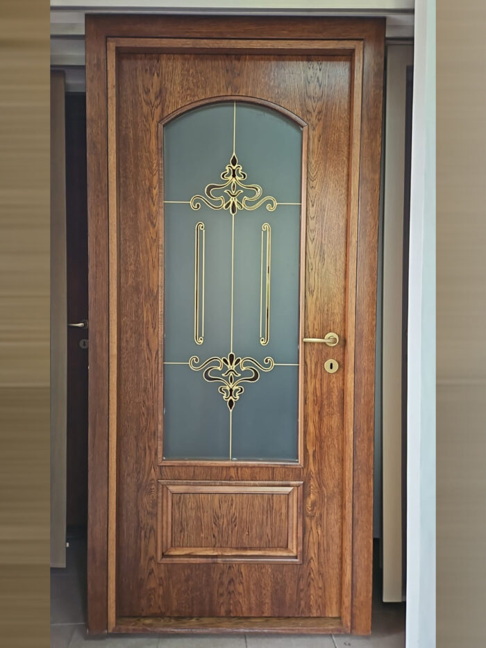 Ușă de interior celulară, furnir natural lemn stejar. Model 23 /  Culoare: baiț nuc. - imagine 1