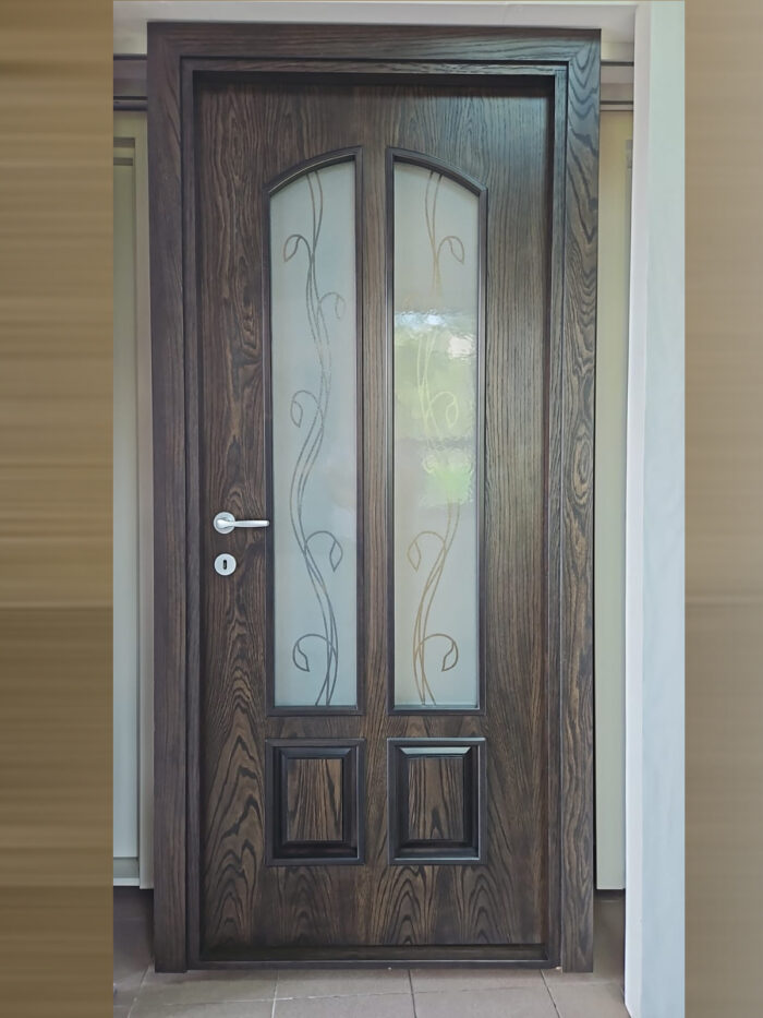 Ușă de interior celulară, furnir natural lemn stejar. Model 24 /  Culoare: baiț wenge. - imagine 1