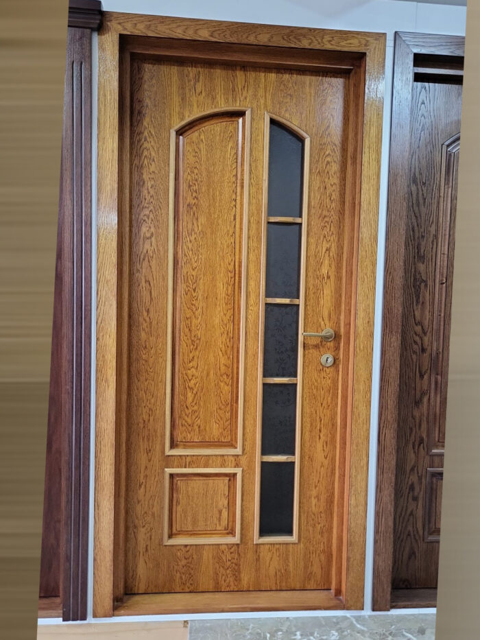 Ușă de interior celulară, furnir natural lemn stejar. Model 31 /  Culoare: baiț auriu. - imagine 1