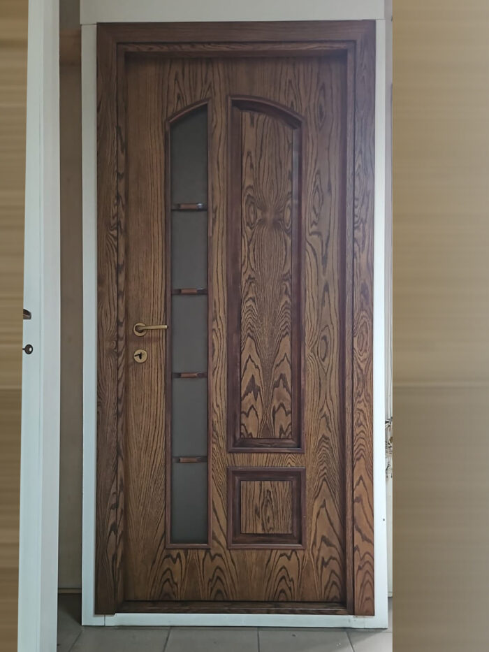 Ușă de interior celulară, furnir natural lemn stejar. Model 31 /  Culoare: baiț nuc. - imagine 1