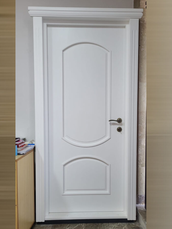 Ușă de interior celulară, furnir natural lemn stejar. Model 32. Culoare albă. - imagine 1