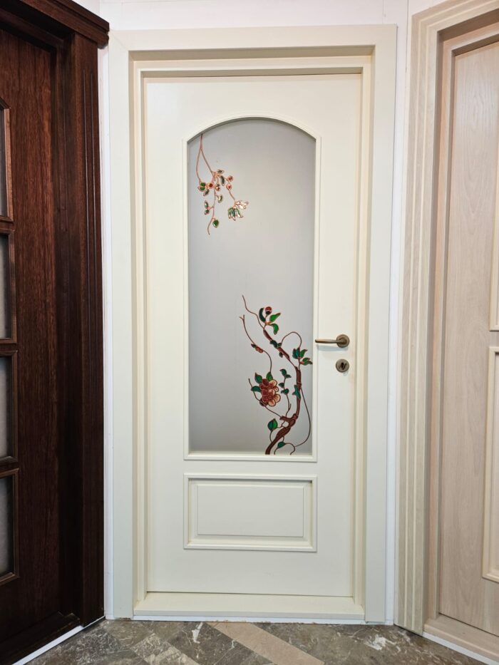 Ușă de interior celulară, furnir natural lemn stejar. Model: 23, Culoare: ral 1013. - imagine 1